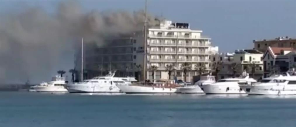 Χίος: Μεγάλη φωτιά ξέσπασε σε ξενοδοχείο (βίντεο)