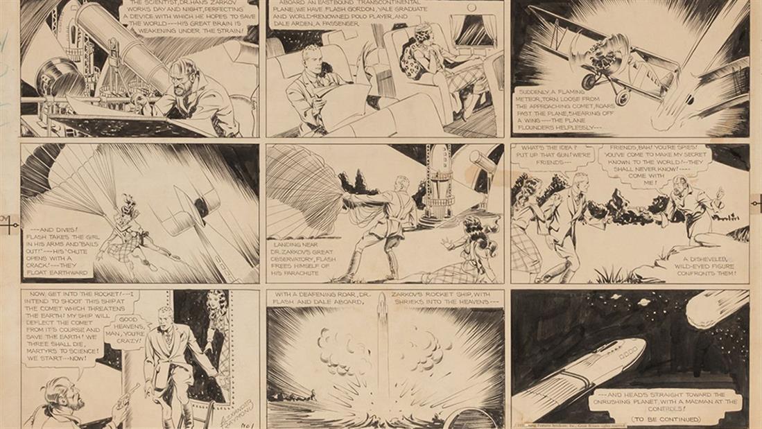 Flash Gordon - Φλας Γκόρντον - κόμικ - δημοπρασία - σκίτσο