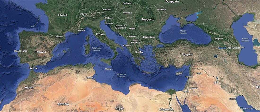 Χάρτης - Μεσόγειος - Ελλάδα - Ιταλία