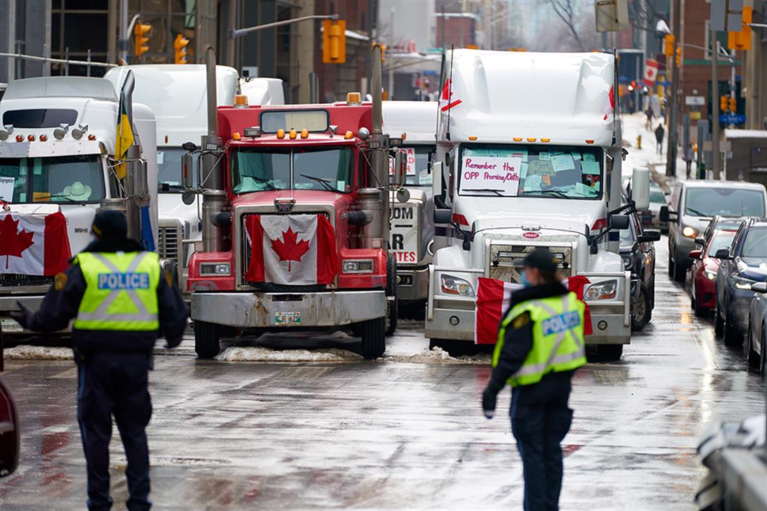 AP - Καναδάς - κορονοϊός - διαδηλώσεις - φορτηγά