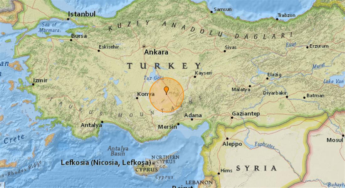 Τουρκία - σεισμός - 5,3 ρίχτερ - Emirgazi - Konya