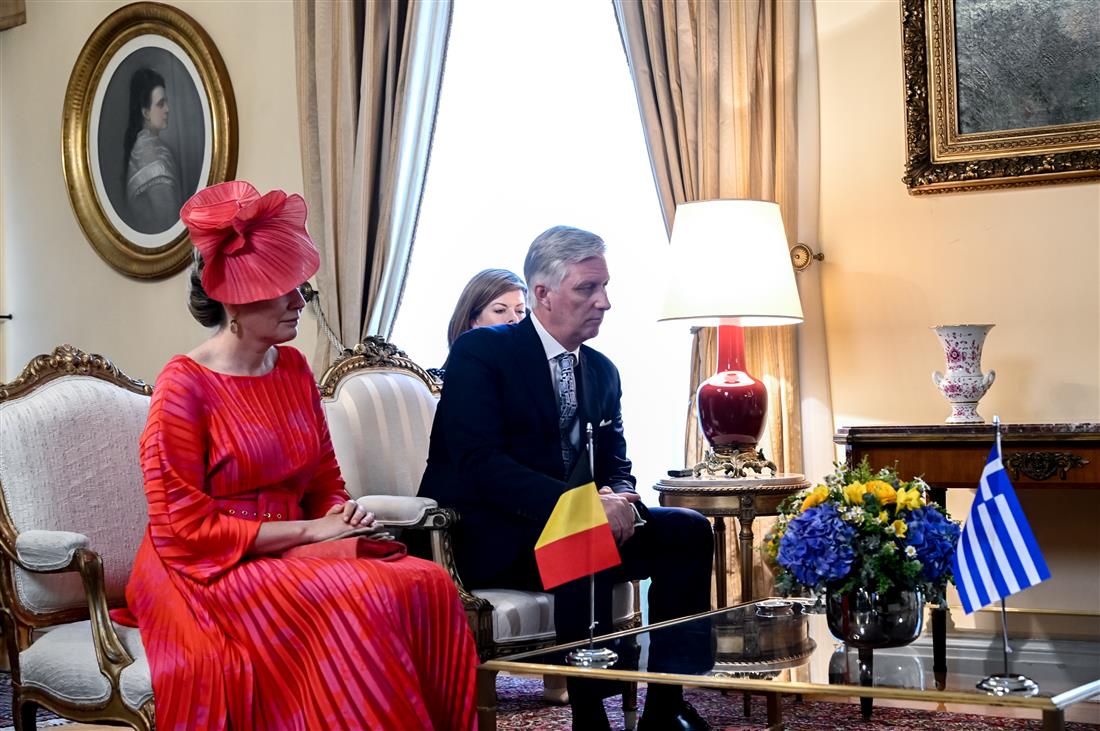 Βασιλικό ζεύγος Βελγίου - Κατερινα Σακελλαροπούλου - Επίσκεψη