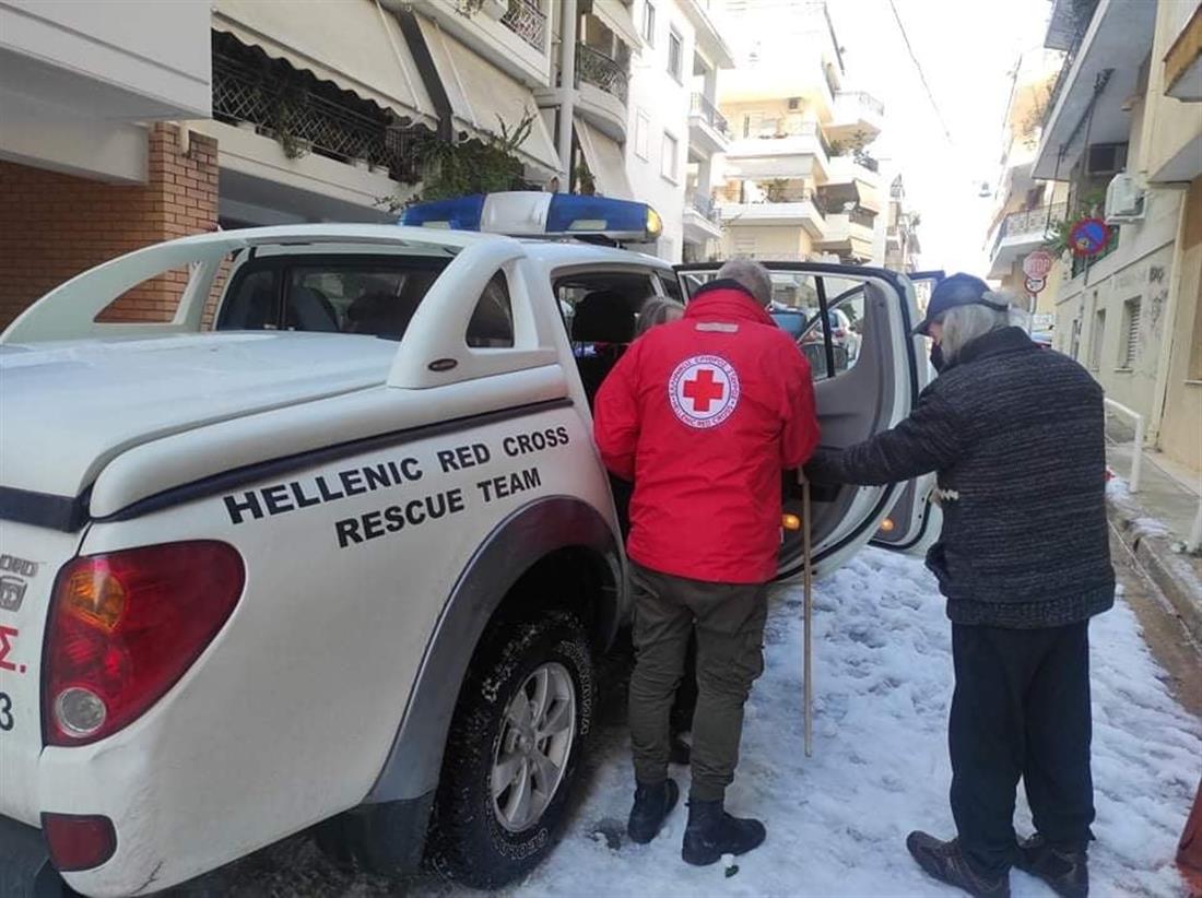Ελληνικός Ερυθρός Σταυρός - κακοκαιρία - προσφορά βοήθειας