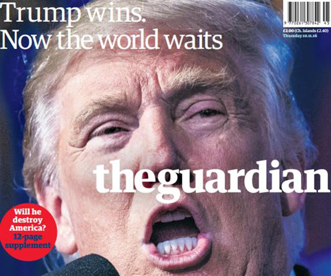 Εφημερίδες - περιοδικά - πρωτοσέλιδα - διεθνής Τύπος - Ντόναλντ Τραμπ