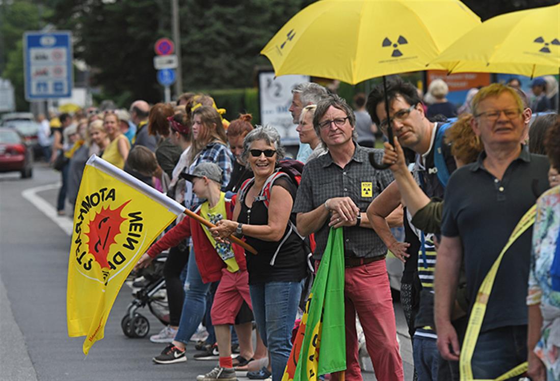 Ανθρώπινη αλυσίδα - διαδήλωση - κλείσιμο πυρηνικών σταθμών - Βέλγιο