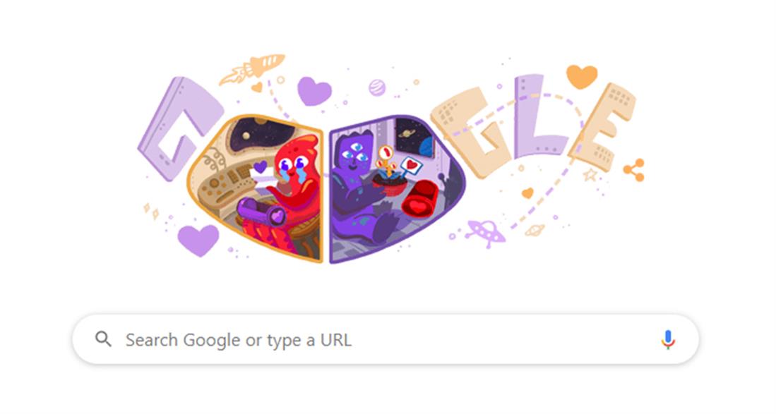Ημέρα του Αγίου Βαλεντίνου 2020 - doodle - Google