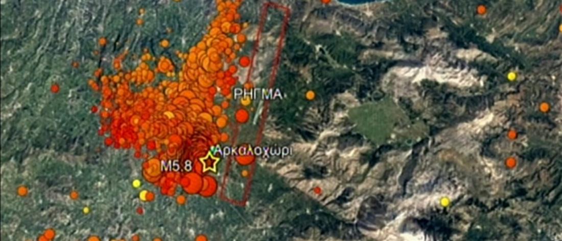 Σεισμός - Αρκαλοχώρι - Ηράκλειο - Κρήτη - χάρτης