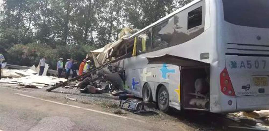 Κίνα - δυστύχημα - λεωφορείο - φορτηγό