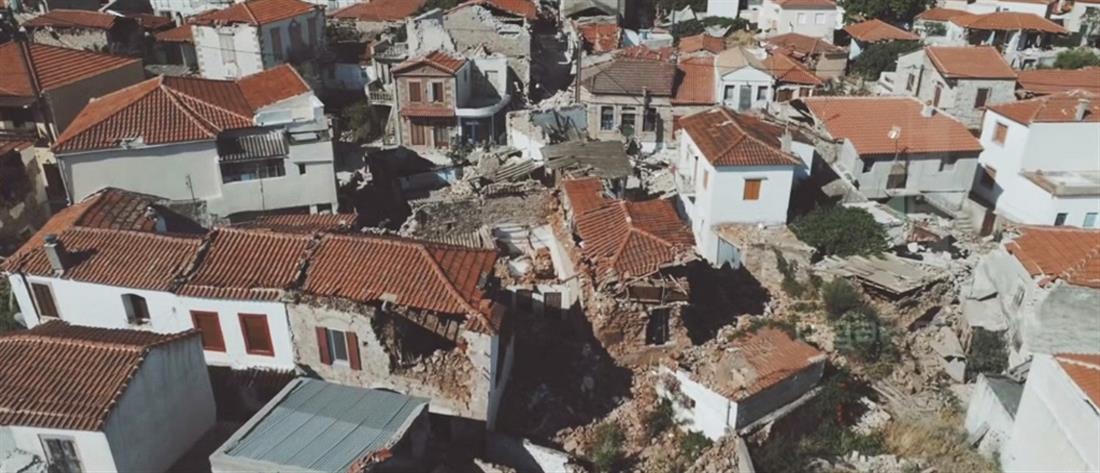 drone - ζημιές - Βρίσα - Λέσβος - σεισμός