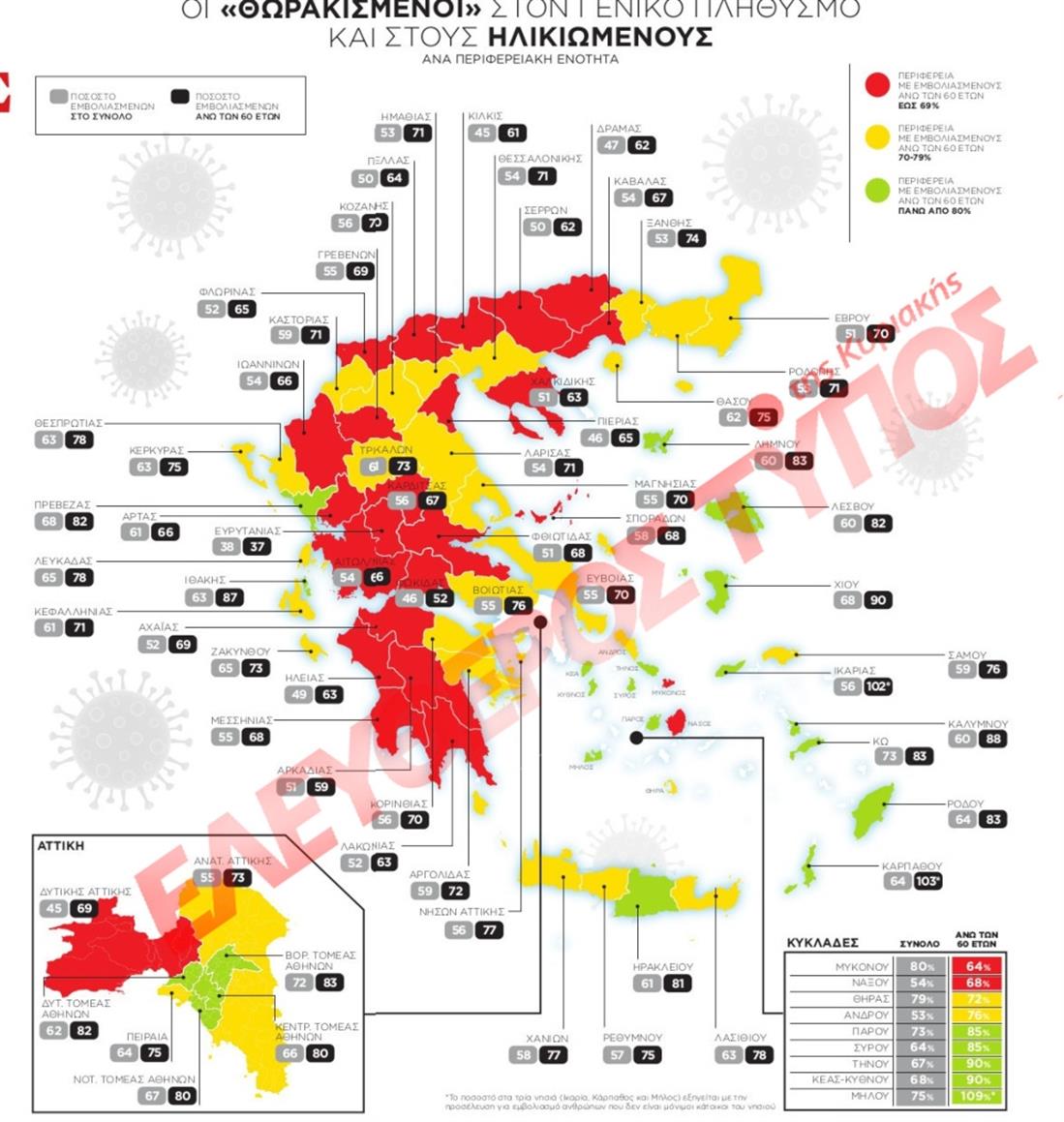 Ανεμβολίαστοι - Χάρτης Ελλάδας