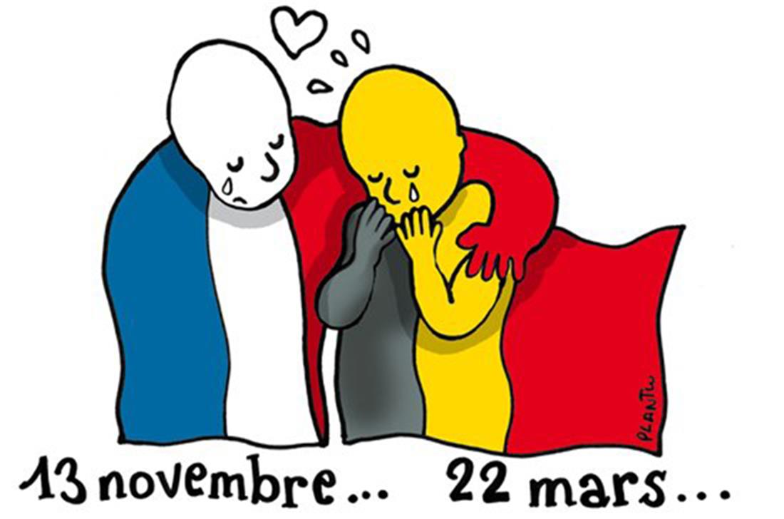 Le Monde - σκίτσα - Βρυξέλλες - επίθεση