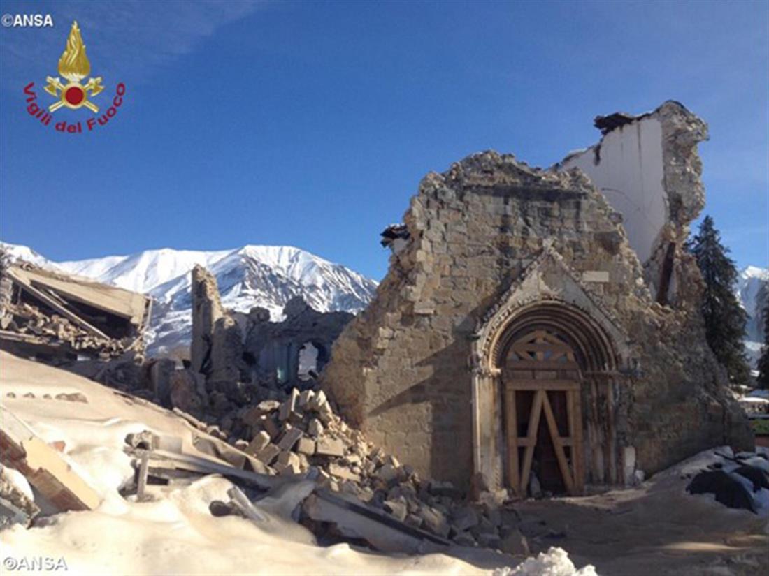 Ιταλία - σεισμός - εκκλησία - Αγ. Αυγουστίνος - χωριό Αματρίτσε