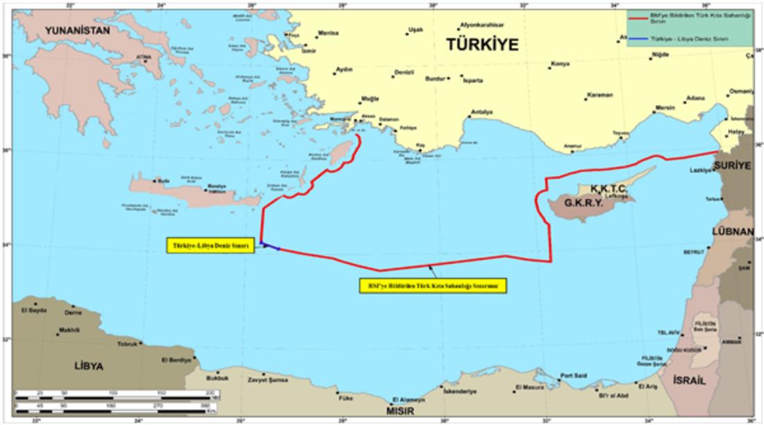 Τουρκία - Γαλάζια Πατρίδα - χάρτης
