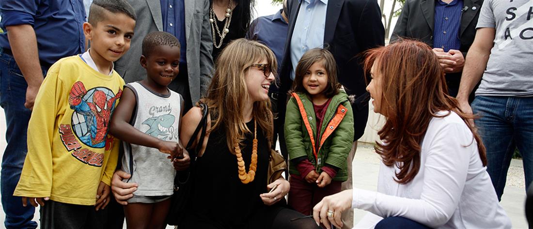 Επίσκεψη - Πρόεδρος Αργεντινής - Κριστίνα Φερνάντες ντε Κίρχνερ - κέντρο φιλοξενίας προσφύγων - Ελαιώνας