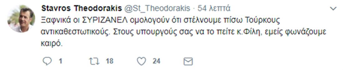 Σταύρος Θεοδωράκης - tweet