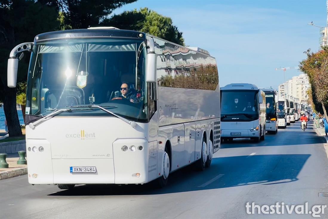 Θεσσαλονίκη - λεωφορεία - διαμαρτυρία