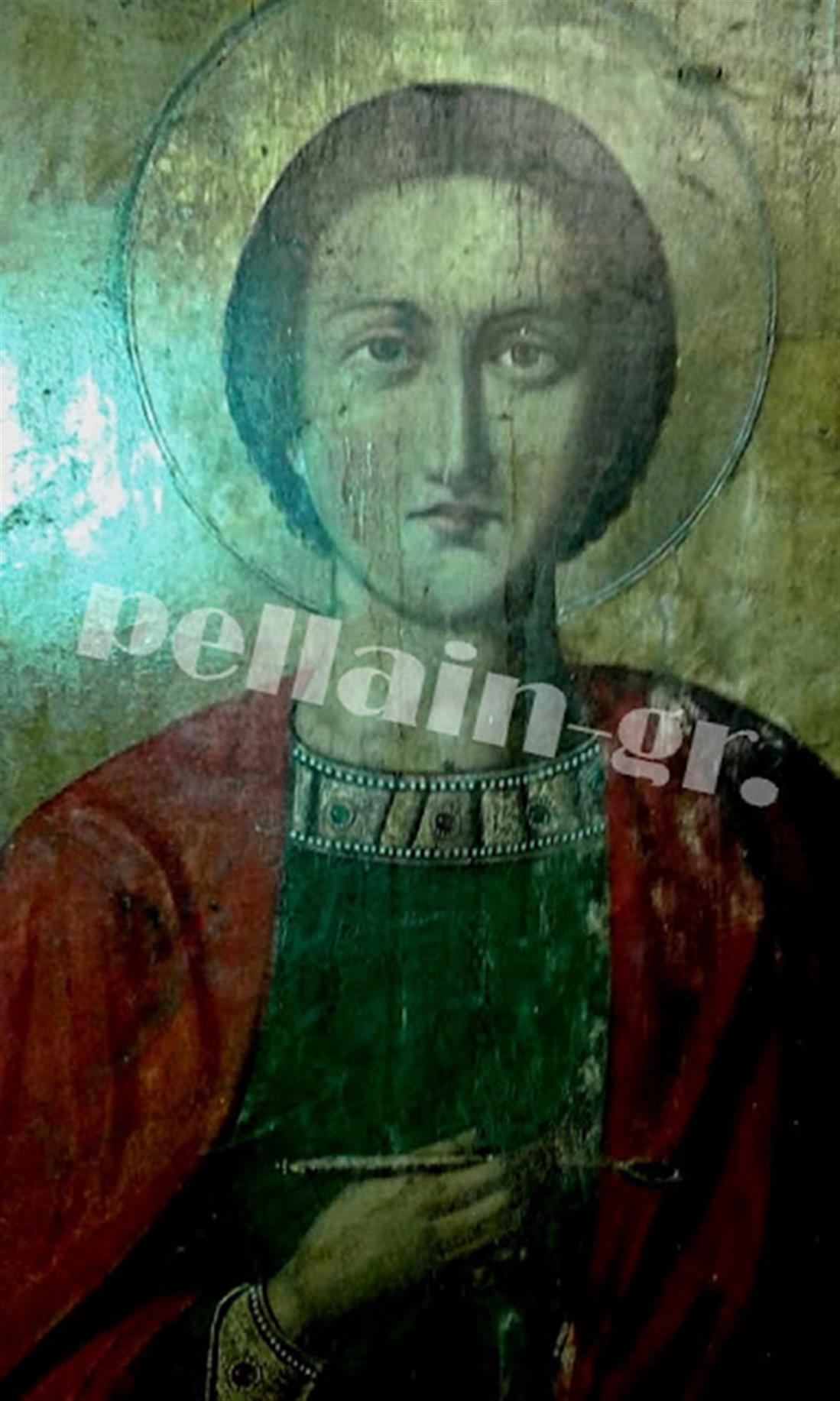 Ιερός Ναός - εικόνα - δάκρυα - Άγιος Παντελεήμονας - Αρσένι Πέλλας