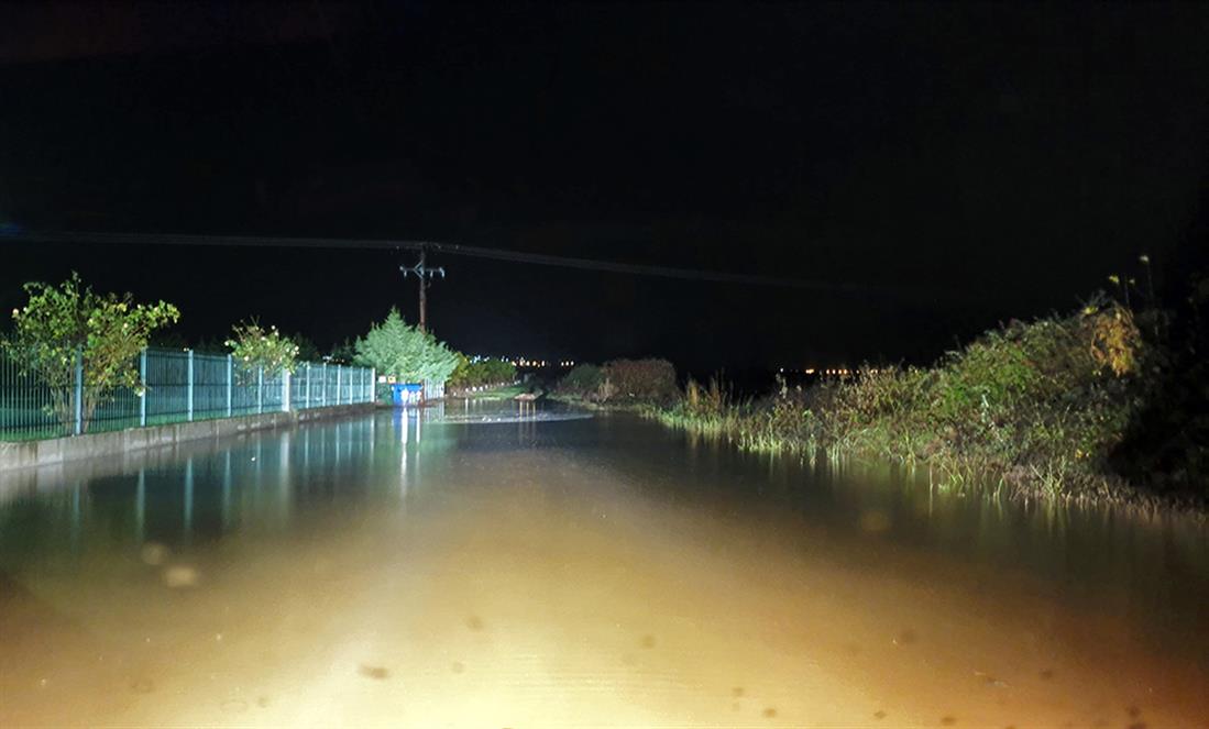 Πολύστυλο - εθνική οδός Καβάλας-Δράμας - πλημμύρες