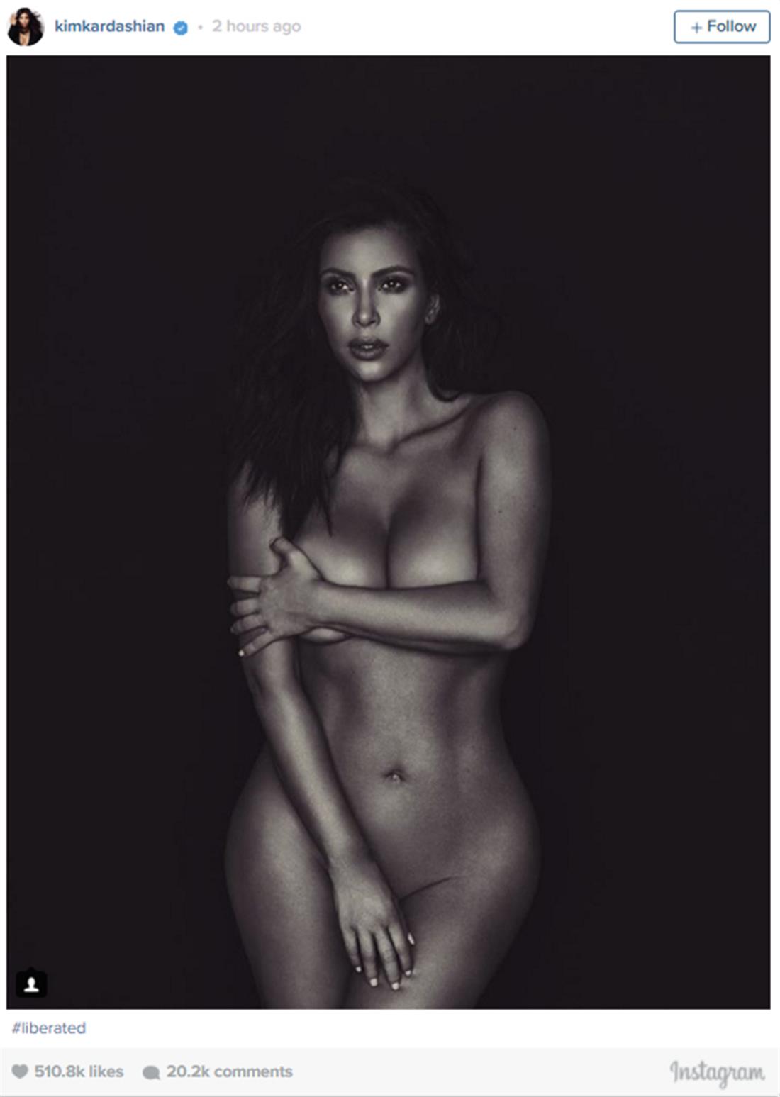 Kim Kardashian - Κιμ Καρντάσιαν - instagram - γυμνή