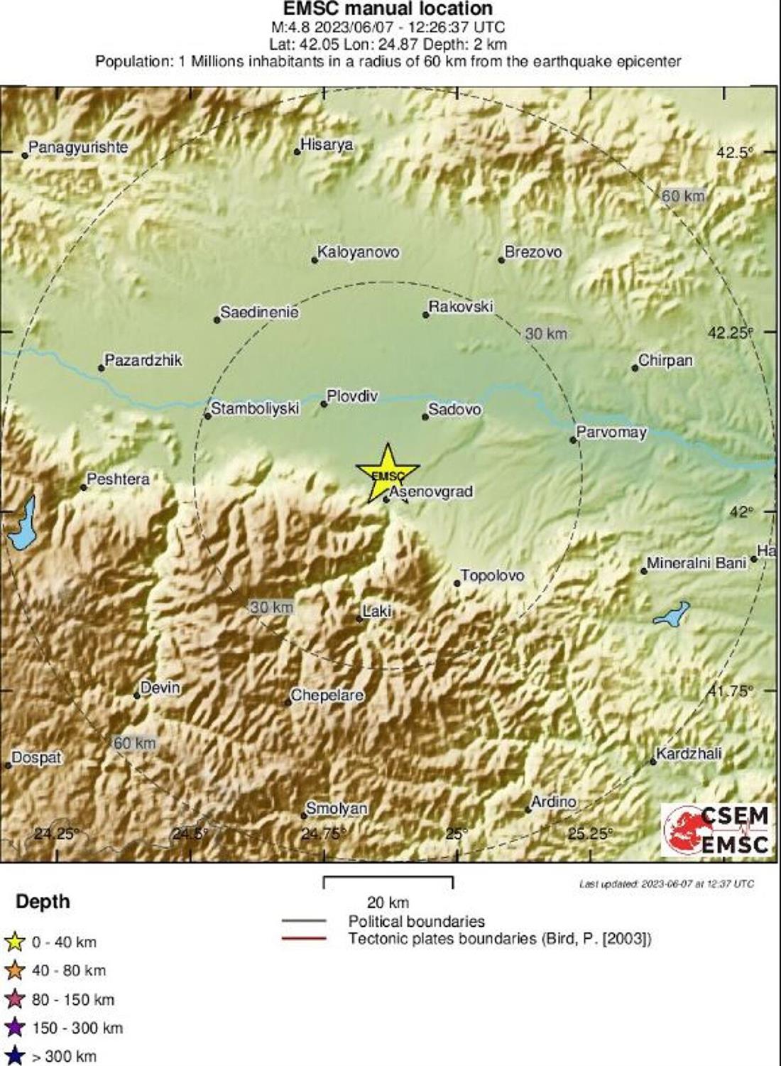 σεισμός 4,6 Ρίχτερ - Βουλγαρία