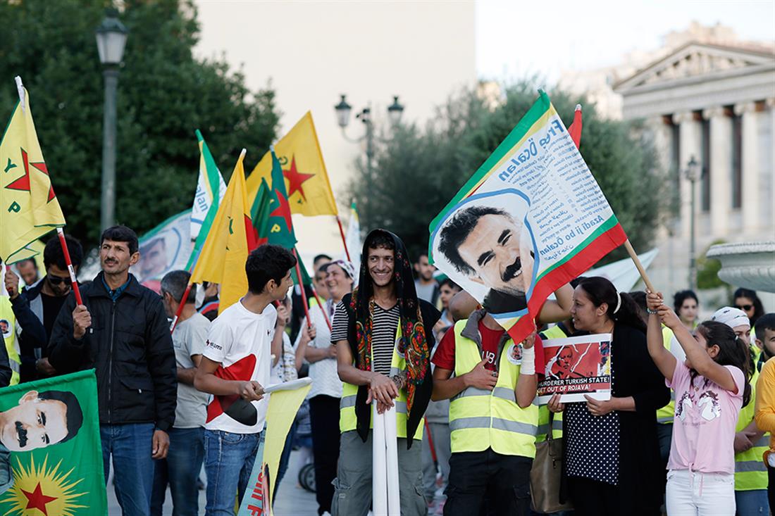 Κούρδοι - πορεία - διαμαρτυρία - Τουρκικη εισβολή - Συρία