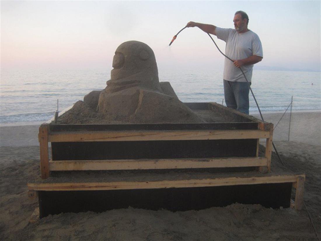 Φεστιβάλ Γλυπτικής - γλυπτά - άμμος - παραλία - Κρήτη - Αμμουδάρα Μαλεβιζίου