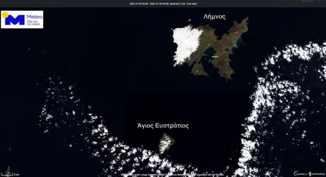 κακοκαιρία  Λέανδρος - χιόνια - δορυφορικές εικόνες