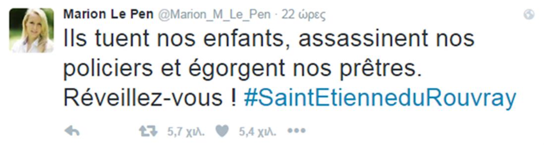 Marion Le Pen - Μαριόν Λεπέν - tweet - twitter