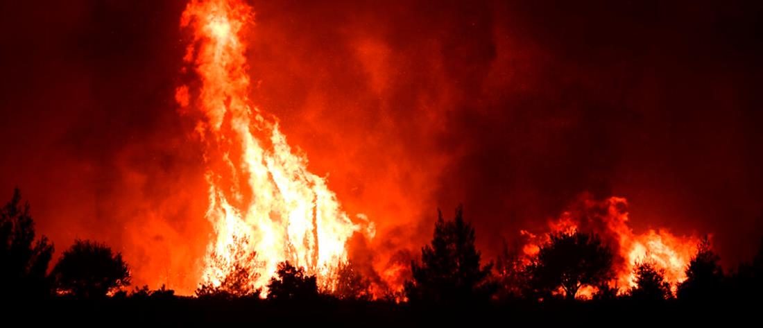 Φωτιές στην Αττική: δύσκολη νύχτα σε Βίλια και Κερατέα (εικόνες)