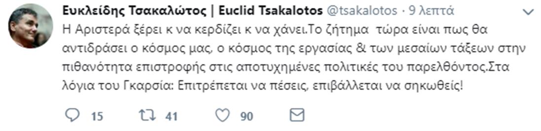 Τσακαλώτος - tweet