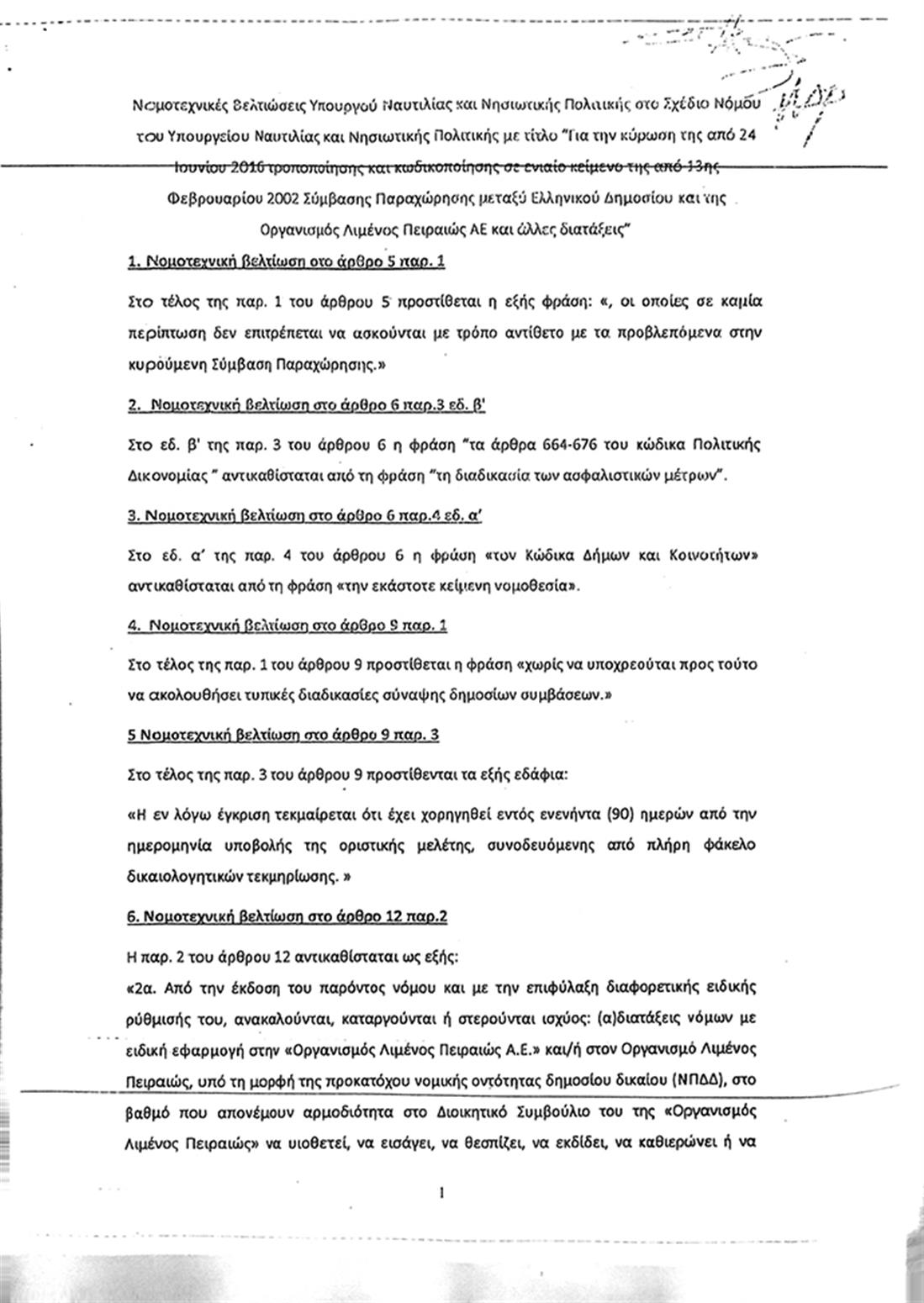 Νομοτεχνικές Βελτιώσεις - υπουργείο Ναυτιλίας και Νησιωτικής Πολιτικής - 1