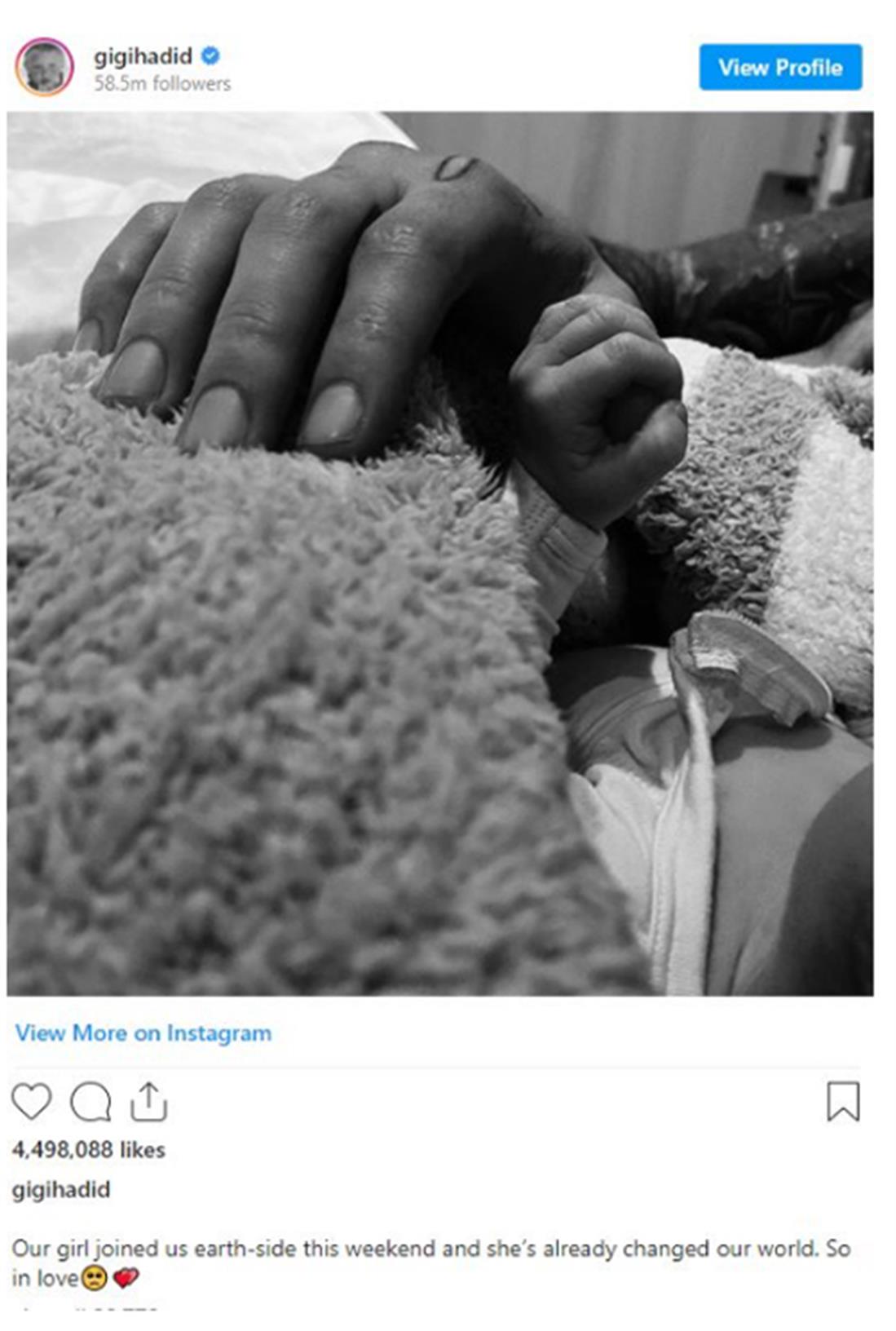 Τζίτζι Χαντίντ - γέννησε - Instagram