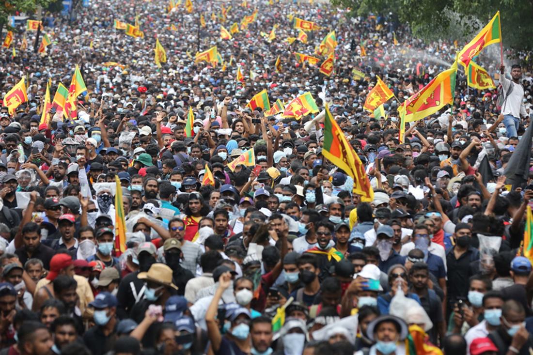 Σρι Λάνκα - διαδηλώσεις - προεδρική κατοικία