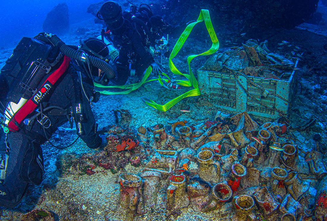 ευρήματα - υποβρύχια αρχαιολογική έρευνα - ναυάγιο των Αντικυθήρων