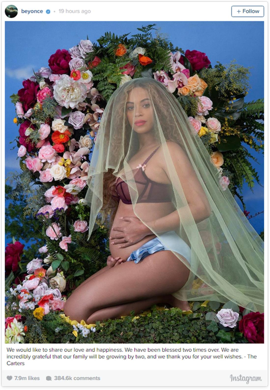 Beyonce - Μπιγιονσε - instagram - εγκυμονύση