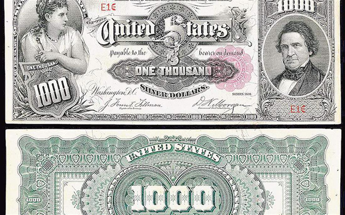 τελευταίο χαρτονόμισμα - 1.000 δολαρια - 1891