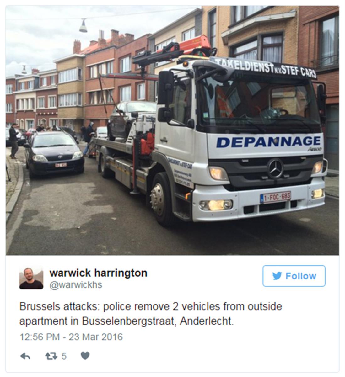 Twitter - tweets - Βρυξέλλες - επιθέσεις - Warwick Harrington