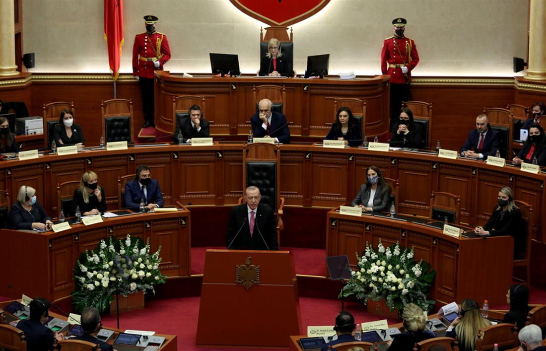 Ερντογάν - Αλβανία - αλβανική βουλή