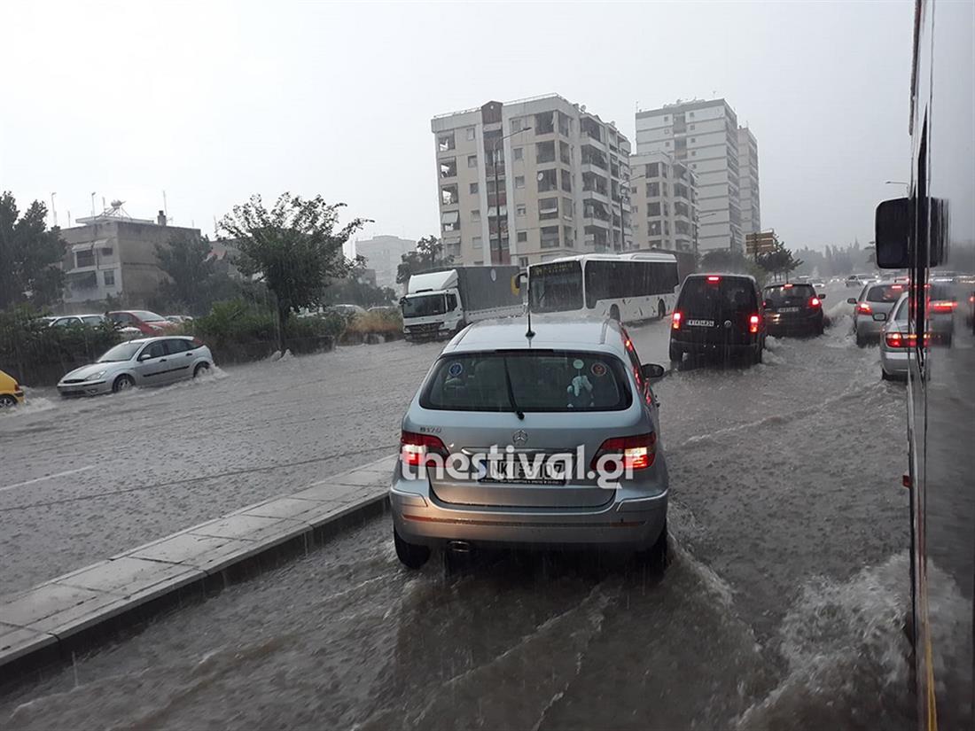 Θεσσαλονίκη - πλημμύρες - οδός Λαγκαδά