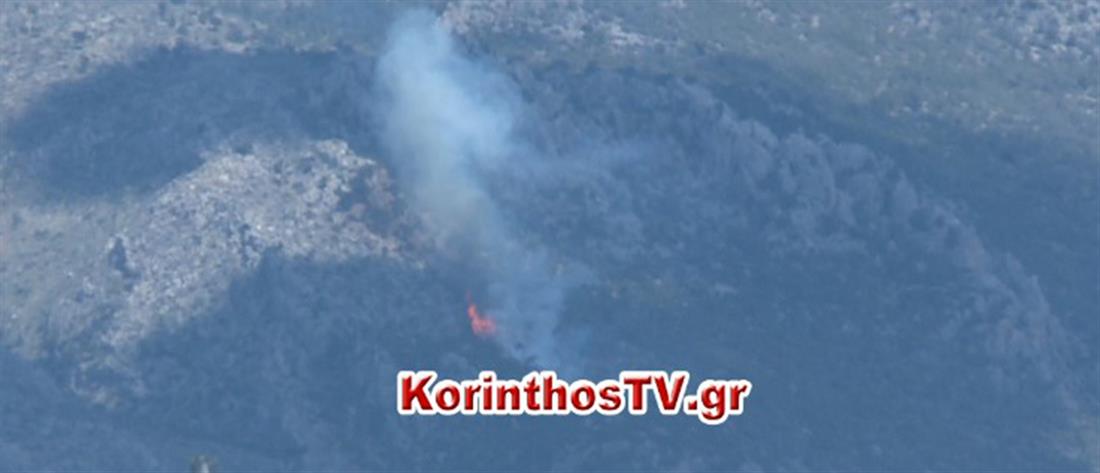 Λουτράκι: Μεγάλη φωτιά στα Γεράνεια Όρη (βίντεο)