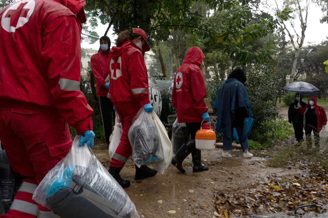 Ελληνικός Ερυθρός Σταυρός - άστεγοι - Αθήνα