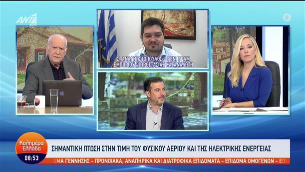 Σωτήρης Αναγνωστόπουλος: Πτώση στην τιμή του φυσικού αερίου και της ηλεκτρικής ενέργειας - Καλημέρα Ελλάδα - 25/10/2022