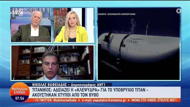 Τιτανικός: Αδειάζει η «κλεψύδρα» για το υποβρύχιο Τιτάν - Καλημέρα Ελλάδα - 21/06/2023