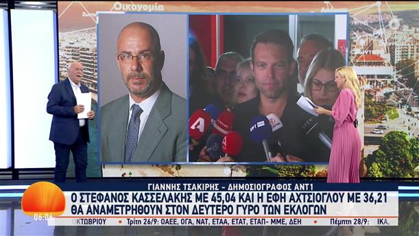 ΣΥΡΙΖΑ: Κασσελάκης και Αχτσιόγλου στο 2ο γύρο των εσωκκοματικων εκλογών - Καλημέρα Ελλάδα - 18/09/2023