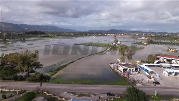 Ζάκυνθος: Οι πλημμυρισμένες εκτάσεις που άφησε πίσω της η κακοκαιρία