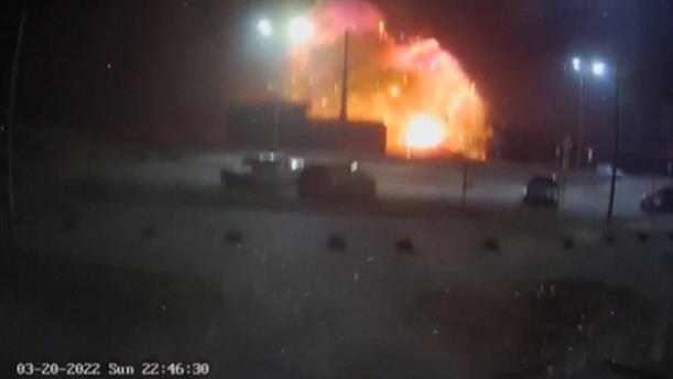 Ουκρανία: Η στιγμή του βομβαρδισμού στο Κίεβο