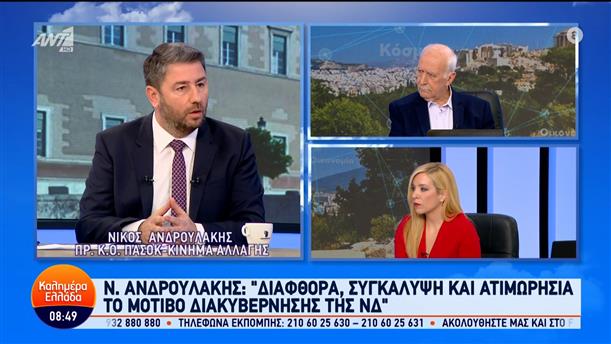 Ο Νίκος Ανδρουλάκης, πρόεδρος κ.ο ΠΑΣΟΚ - Κίνημα Αλλαγής, στο Καλημέρα Ελλάδα – 01/04/2024