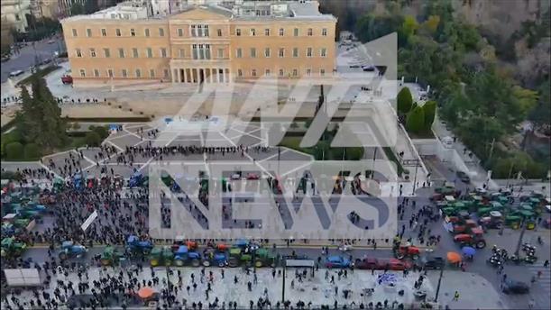 Βίντεο με drone από τους αγρότες στο κέντρο της Αθήνας