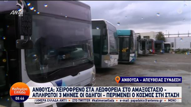Ανθούσα: Χειρόφρενο στα λεωφορεία στο αμαξοστάσιο – Καλημέρα Ελλάδα – 15/02/2024