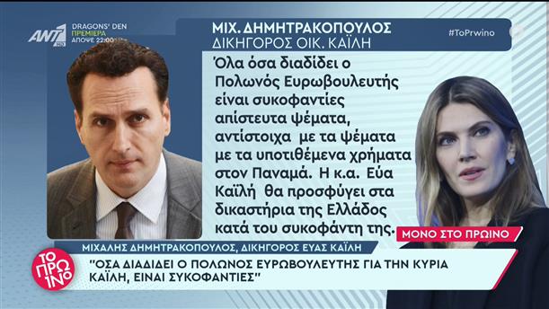 Μιχάλης Δημητρακόπουλος, δικηγόρος Εύας Καϊλή - Το Πρωινό - 26/01/2023
